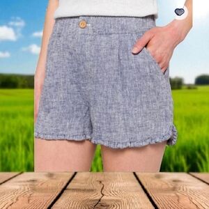 EUC Daisy & Delilah Blue Linen Women's Shorts Size XL